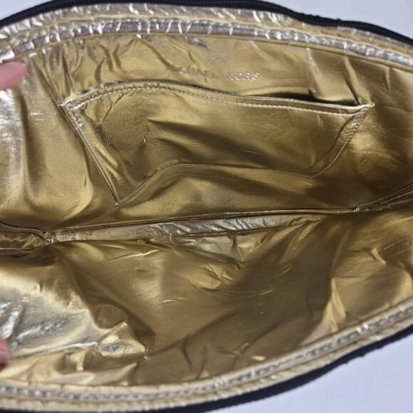 Michael Kors Black Patent Python Embossed Laptop Computer Case Double Zip Strap - Picture 9 of 14